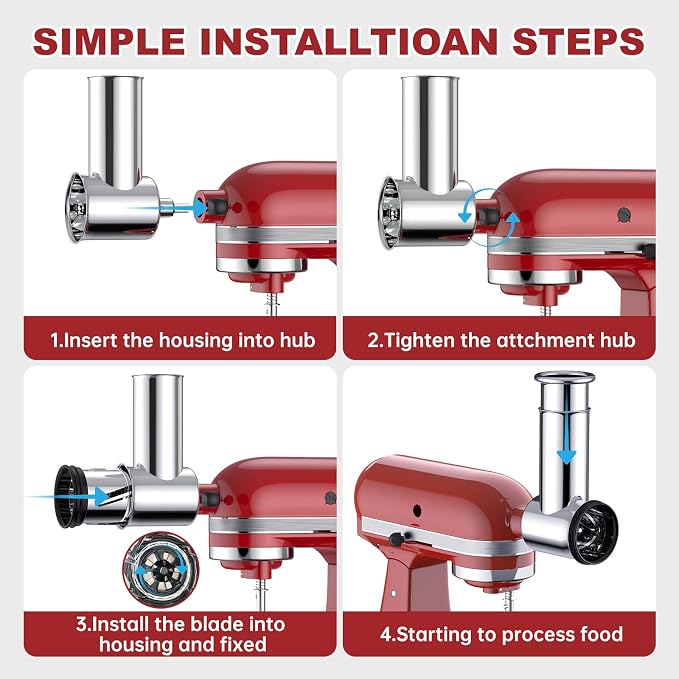 Stainless Steel Slicer Shredder Attachment - Image 5