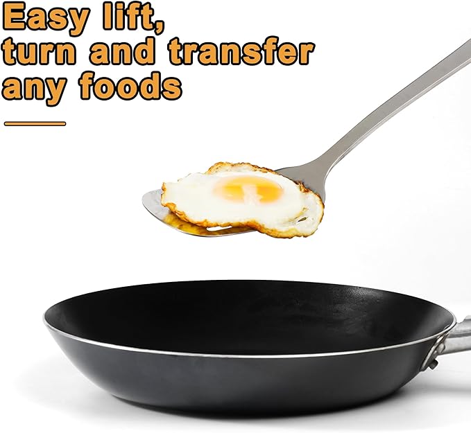 FJNATINH Stainless Steel Wok Spatula and Ladle Tool, Mirror Polished Cooking - Image 5