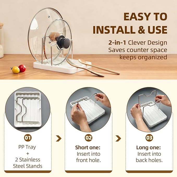 2 in 1 Pot Lid Holder & Spoon Rest - Image 7