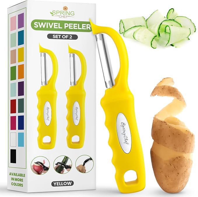 Spring Chef Premium Stainless Steel Yellow Swivel Potato Peelers by SpringChef