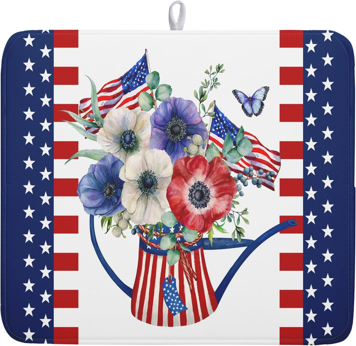 American Flag 4th of July Dish Drying Mats for Kitchen Counter