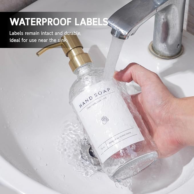 Kitchen Soap Dispenser Set - 16OZ Clear Glass Bottle - Image 3