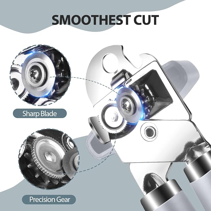 Safring Can Opener Manual, Heavy Duty Handheld Strong Can Opener - Image 3
