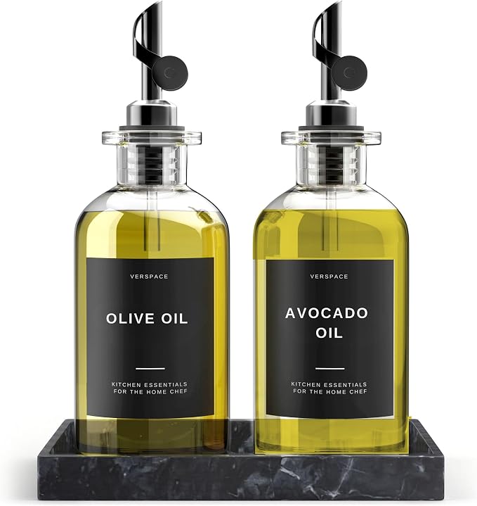 Verspace - Clear Glass Olive Oil Dispenser Bottles by Verspace