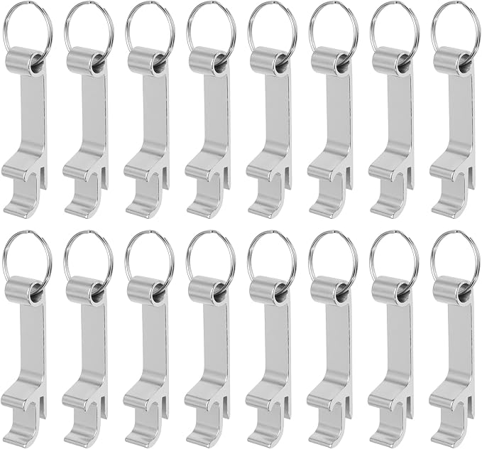 cnomg 16 pcs Metal Bottle Opener, Split Key Ring Chain Keychain Bulk Aluminum - Image 6