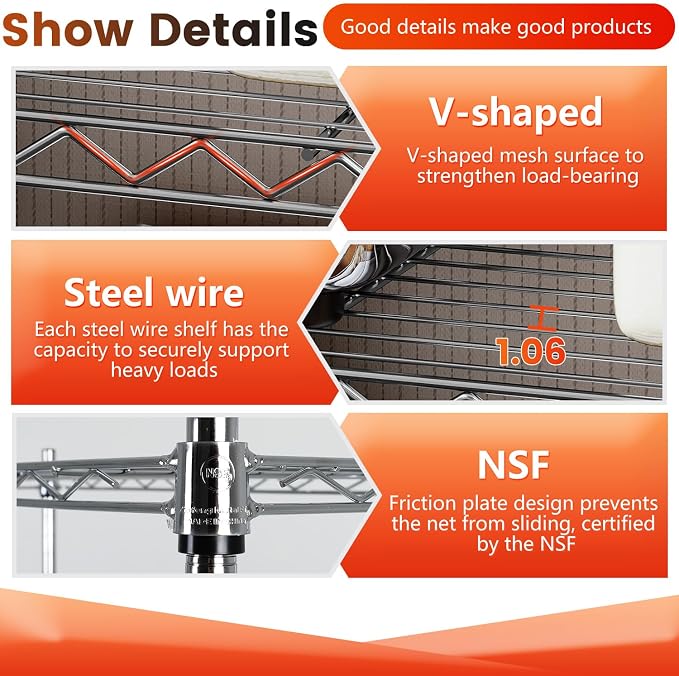 BestOffice | 6-Tier Wire Storage Shelves - Image 7
