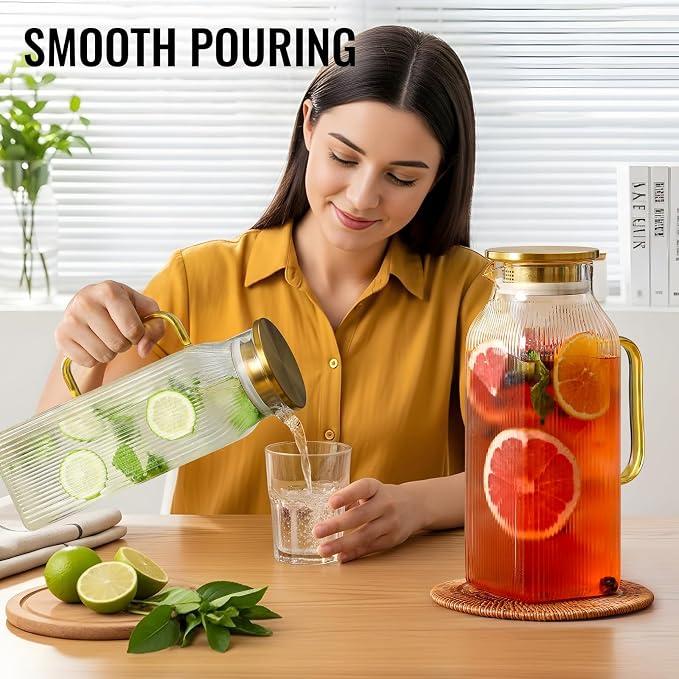 4 Pack 2 Liter/68 oz Square Glass Pitcher - Image 7