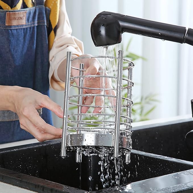 Kitchen Utensil Holder for Kitchen Counter, Stainless Steel Utensil Crocks - Image 6