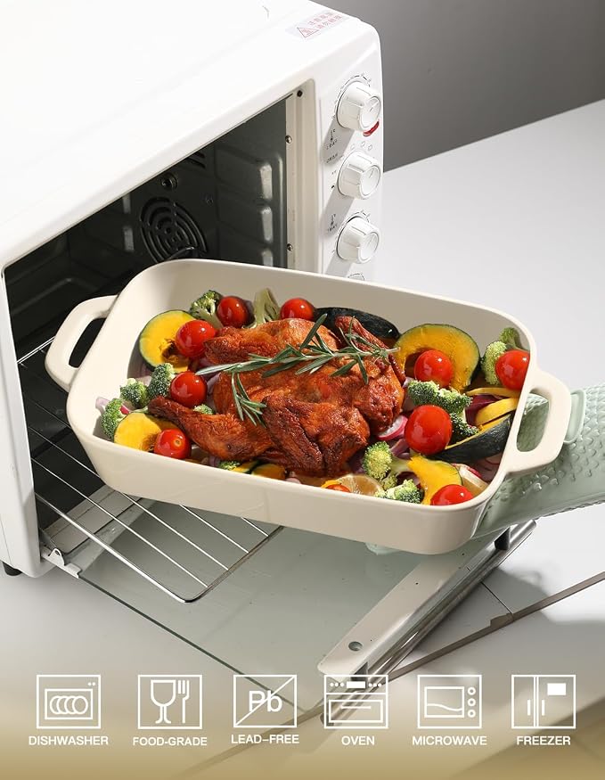 Sweejar Ceramic Bakeware Set, 9x13 Rectangular Baking Dish - Image 2