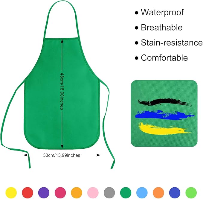 KUUQA 16/24/30/36/40Pcs Kids Apron Painting Aprons - Image 3