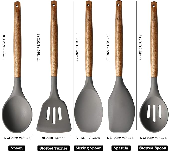 Kitchen Utensils Set, Silicone Cooking Utensils Set, Non-Stick Silicone Spatula - Image 4