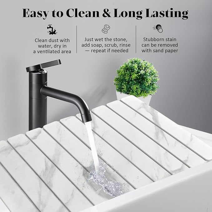 Large Stone Dish Drying Mats for Kitchen Counter, Fast Drying Collapsible Dish - Image 5