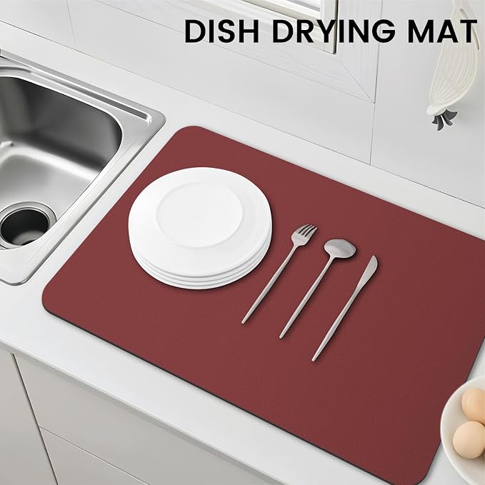 WISELIFE Dish Drying Mat Super Absorbent Drying Mat Large Dish Drying Mats - Image 6