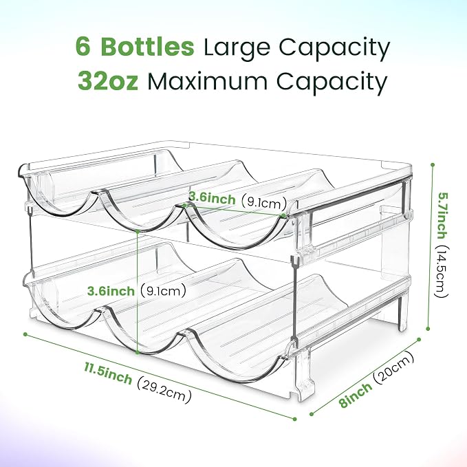 spospo Water Bottle Organizer for Cabinet, Water Bottle Storage Organizer - Image 3