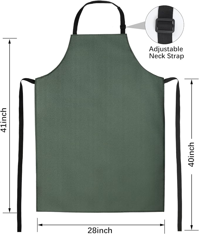 Gotega Waterproof Rubber Vinyl Apron Adjustable Dishwasher Apron - Image 2