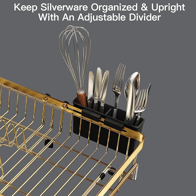 MAJALiS Dish Drying Rack Over The Sink, Expandable Stainless Steel Dish Drainer - Image 8