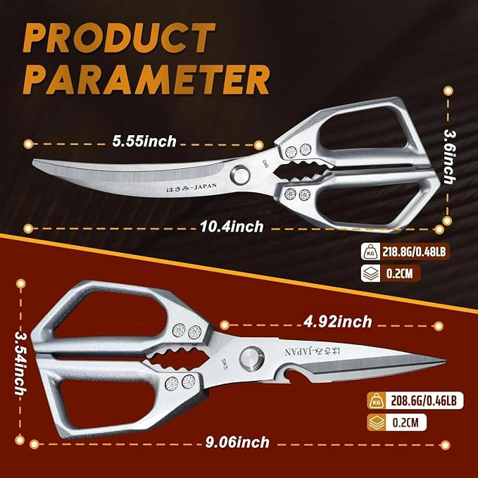 HUUSK Kitchen Scissors Set Silver - Image 6