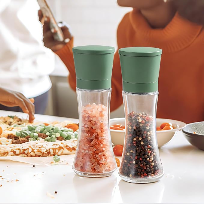 VEVOK CHEF Green Salt and Pepper Grinder Mill Set Stainless Steel Pepper Shaker - Image 7