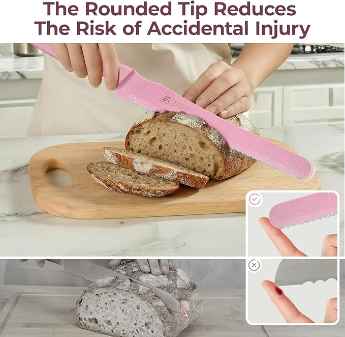 CoquusAid Upgrade Bread Knife for Homemade Bread, World‘s 1st Double Serrated - Image 6