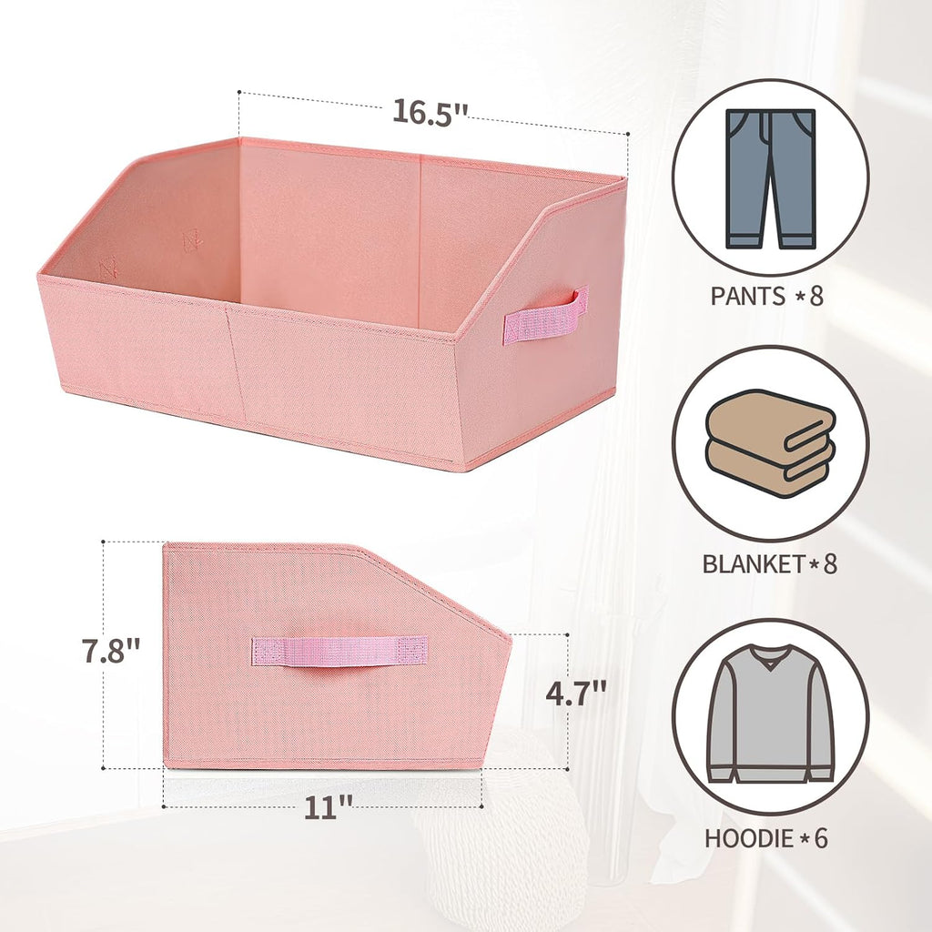 Closet Baskets for Shelves Trapezoid - Decorative Storage Baskets with