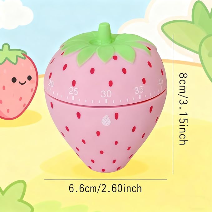 Cute Strawberry Shape 360 Degree Rotating Kitchen Cooking Timer Kitchen Craft - Image 2