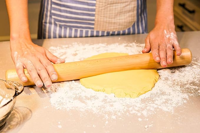 Rolling Pin for Baking Wood Rolling Pins 15.8-inch Dough Roller, Non-stick - Image 4