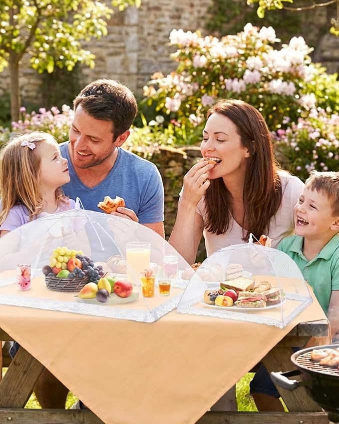 Anpro Food Covers for Outdoors- 2 Extra Large + 6 Large Pop-Up Mesh Food Tents - Image 6