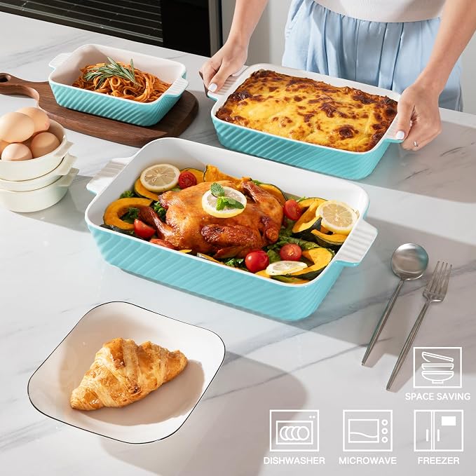 Sweejar Ceramic Baking Dish Set, Cake Baking Dish - Image 2