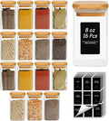 ComSaf Spice Jars with Labels 8 oz 16Pack, Small Spice Containers Starter Set by ComSaf