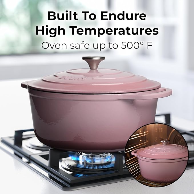 Zulay Kitchen 6 Quart Enameled Cast Iron Dutch Oven Pot - Image 2