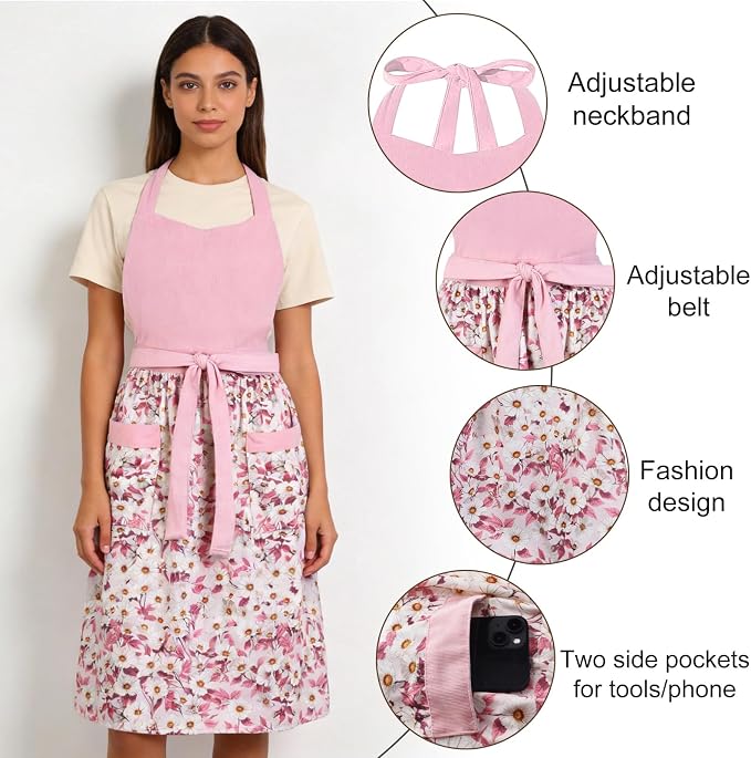 Cute Floral Aprons for Women - Image 2