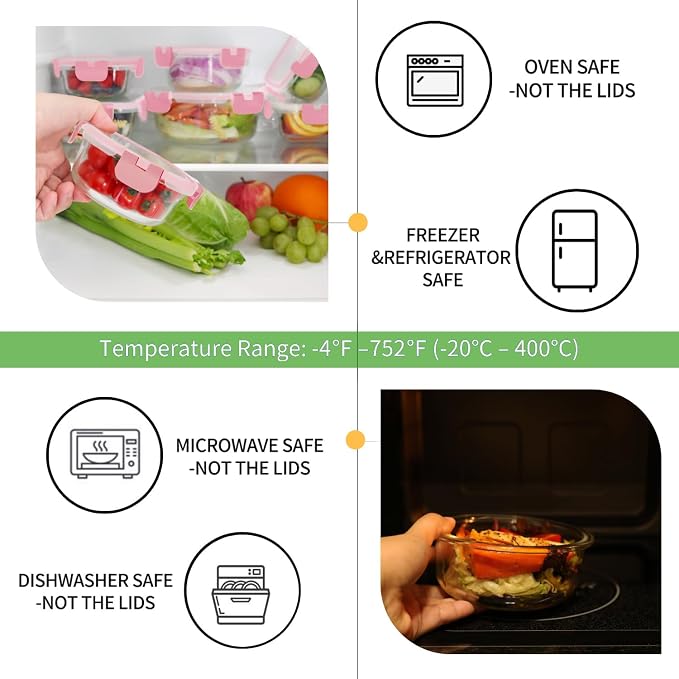 HOMBERKING Glass Food Storage Containers - Image 3