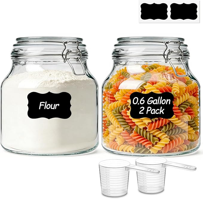 ComSaf 2-Pack 74oz Wide-Mouth Glass Jars by ComSaf