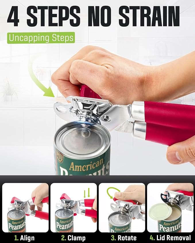 Multifunctional Can Opener Manual, Durable Heavy Duty Handheld Strong Can Opener - Image 3