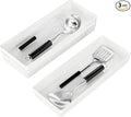 3 Pack White Large Size Plastic Drawer Organizer Tray Cutlery Utensil Makeups by ihomecooker