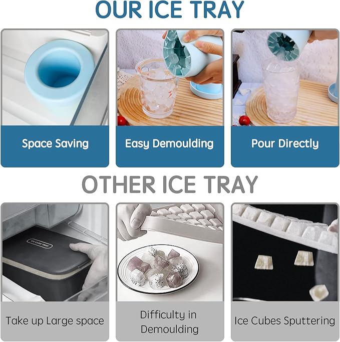 Small Ice Maker Cup, Cylinder Silicone Ice Cube Molds, Mini Ice Maker Cube Tray - Image 5