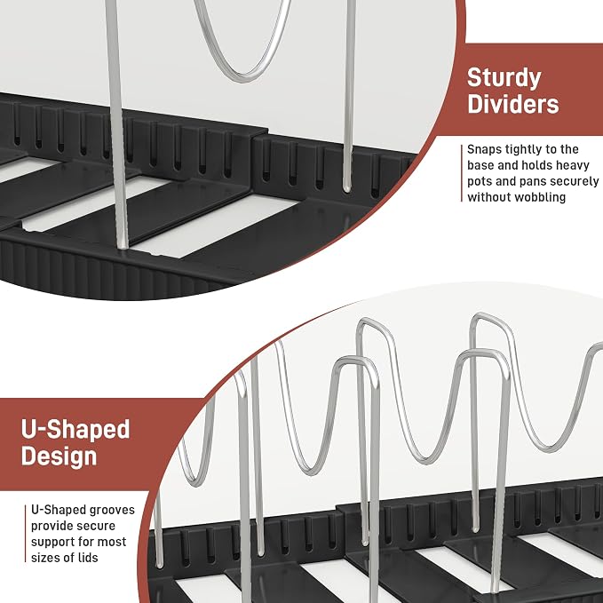 Pots and Pans Organizer for under Cabinet, Pan Pot Organizers inside Cabinet - Image 6