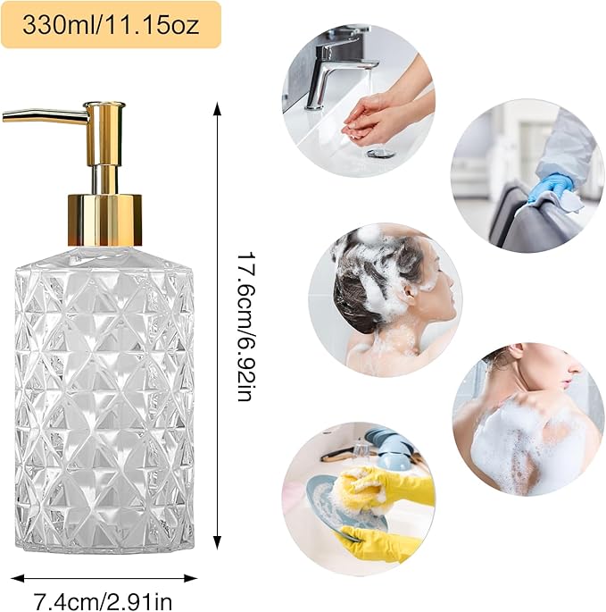 Clear Glass Soap Dispenser - Image 2