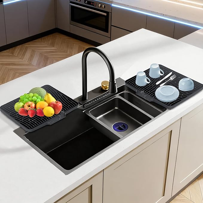 Silicone Dish Drying Mat for Kitchen Counter, Dish Drying Pad, Non-Slip Drain - Image 6