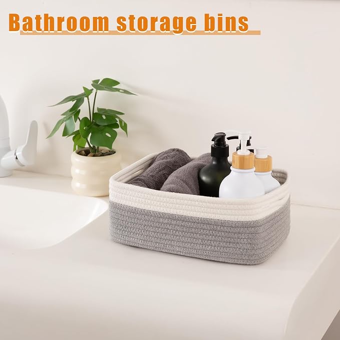 OIAHOMY 4 Pack Storage Baskets for Organizing, Small Bins for Shelves, Cute - Image 3