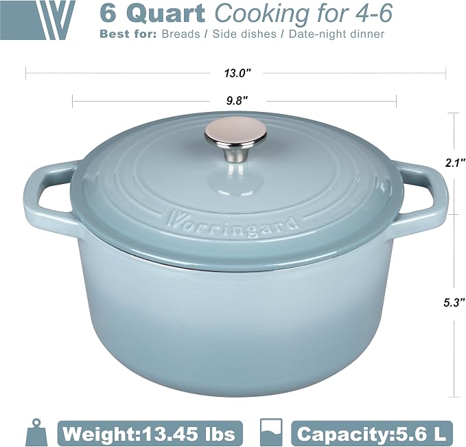 VORRINGARD Enameled Cast Iron Dutch Oven Pot - Image 2