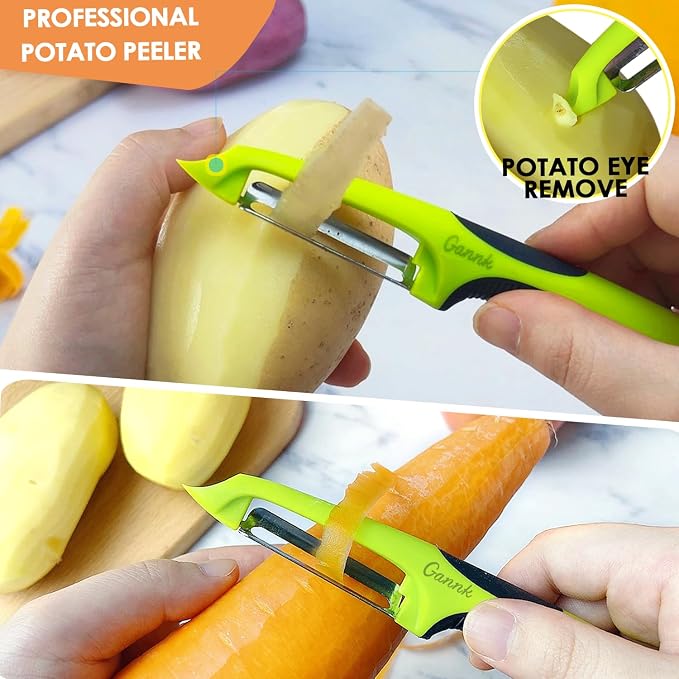 GANNK Vegetable Potato Peelers for Kitchen, Y Peeler for Apple Fruit Carrot - Image 4