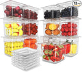 12 Pack Plastic Food Pan with Lid 1/6 Size 6 Inch Deep Restaurant Clear Food by HNEDSEN
