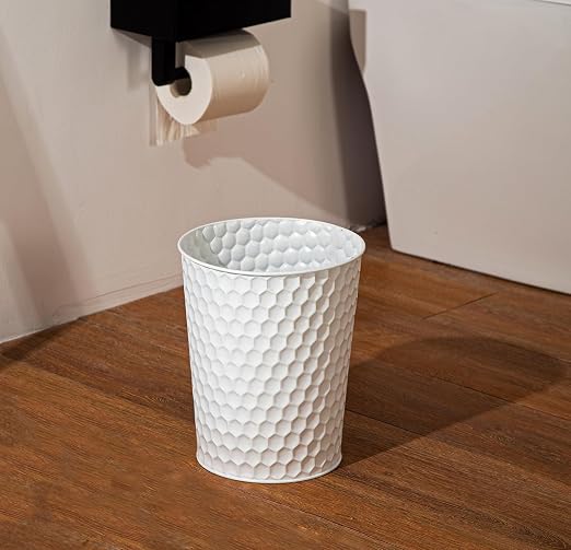 Venalys Small Metal Trash Can Wastebasket, Decorative Honeycomb Garbage Can - Image 3
