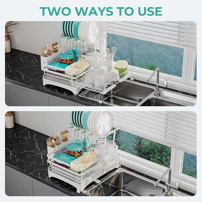 2 Tier Large Dish Drying Rack - Image 3