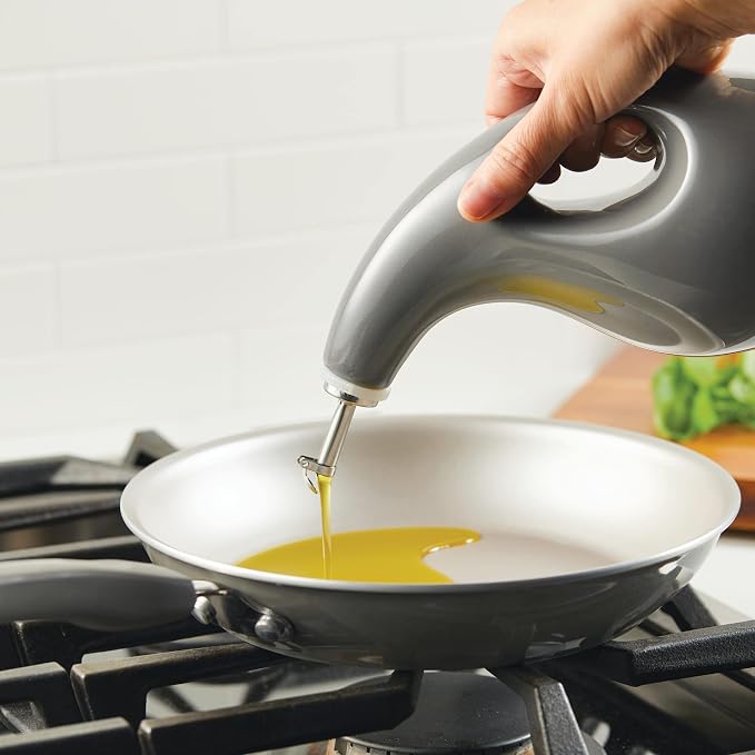 Rachael Ray Serveware Ceramic EVOO Oil and Vinegar Dispensing Bottle Set - Image 8