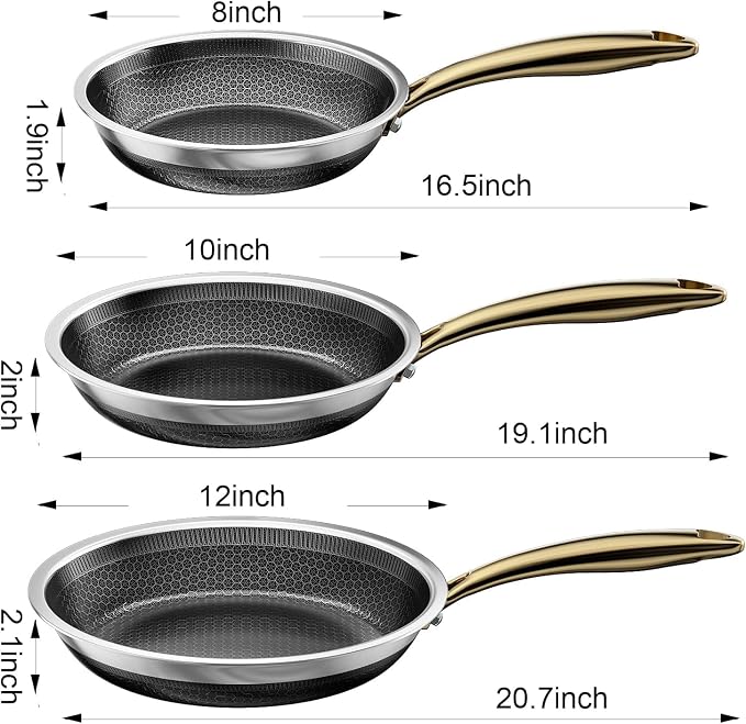 FogDream 8, Honeycomb Hybrid Nonstick Skillet - Image 6