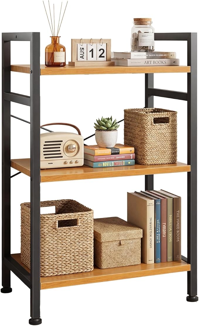 DUMOS 3 Tiers Bookshelf, Classical Book Shelf, Tall Display Shelves in Living by DumosLifestyle