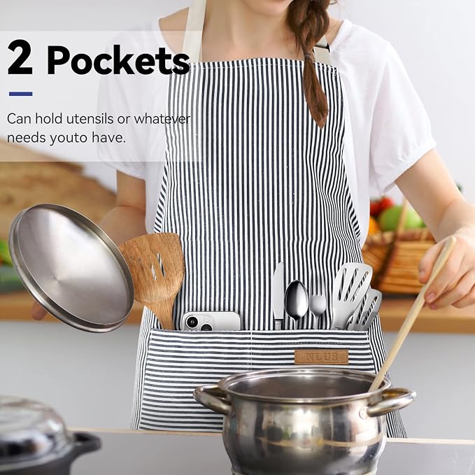 NLUS 2 Pack Cooking Aprons for Women - Image 6