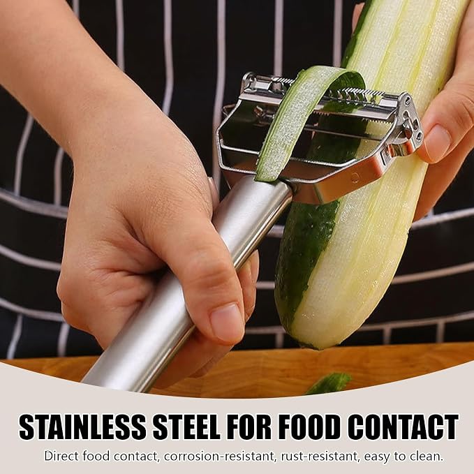 Multifunction Stainless Steel Julienne Peeler Vegetable Peeler Double Planing - Image 6